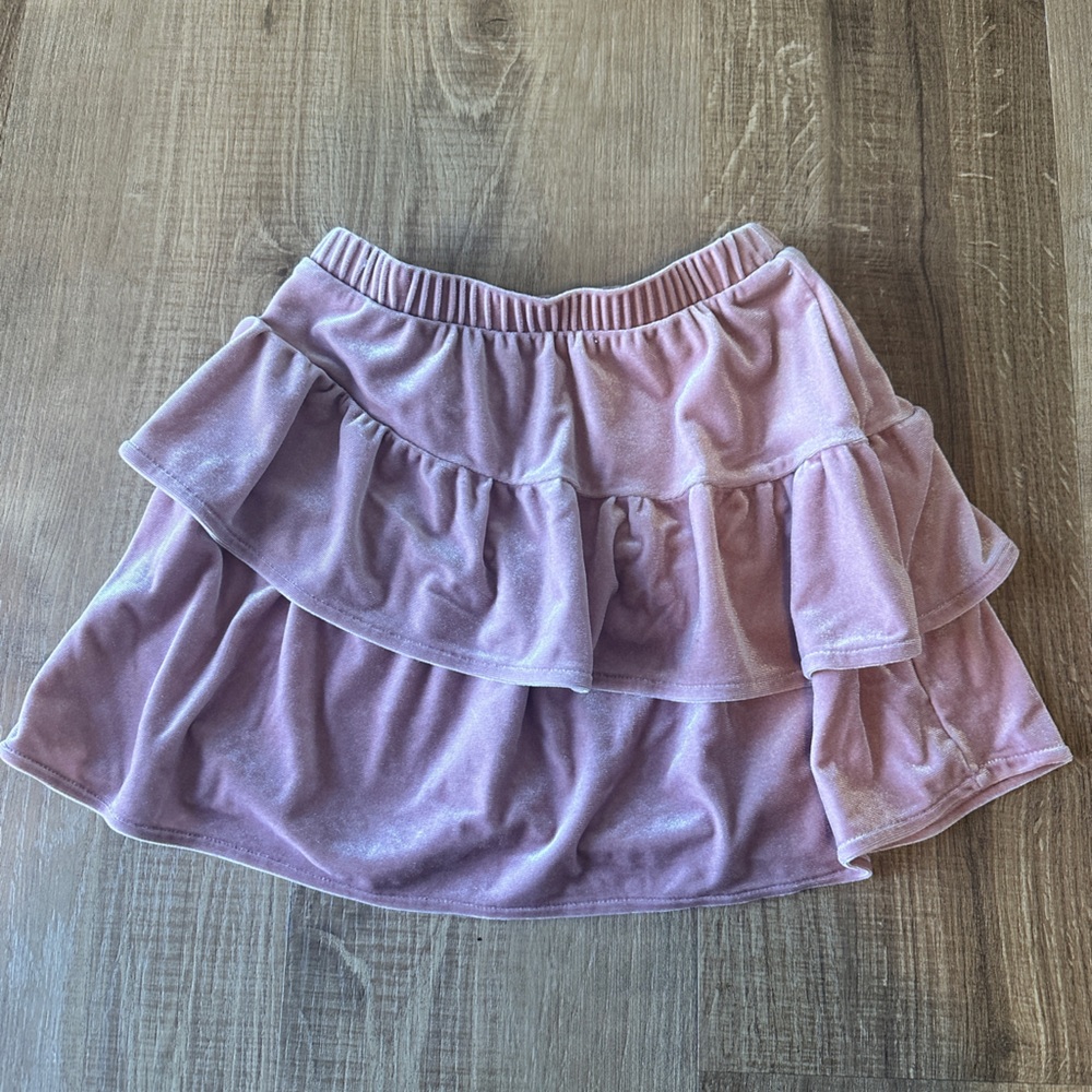 Old Navy Pink Layered‎ “velvet” Skirt size 6-7